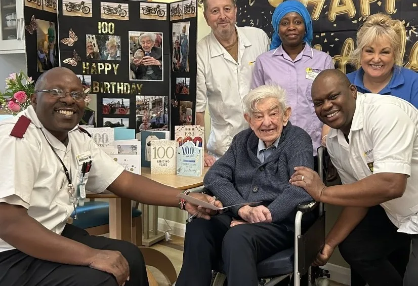 Jack’s 100th birthday celebration at Leawood Manor Care Homes UK