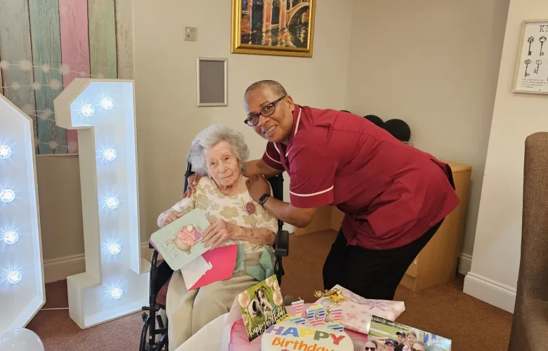 Celebrating a Century and a Year: Irene's 101st Birthday at Mulberry Court Care Home 9 20240617 150415 scaled e1720525490502