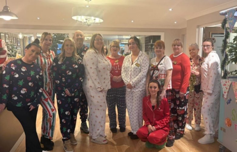 Ivy Court Staff Celebrate the Start of the Festive Season in Christmas Pyjamas 9 Press release images collage templates 4